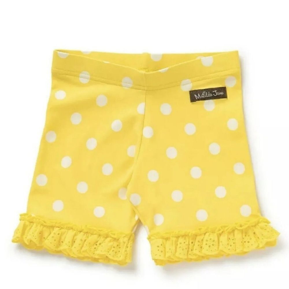 Matilda Jane Girls Oh Sunny Day Shortie Size 12 Yellow Polka Dots Shorts